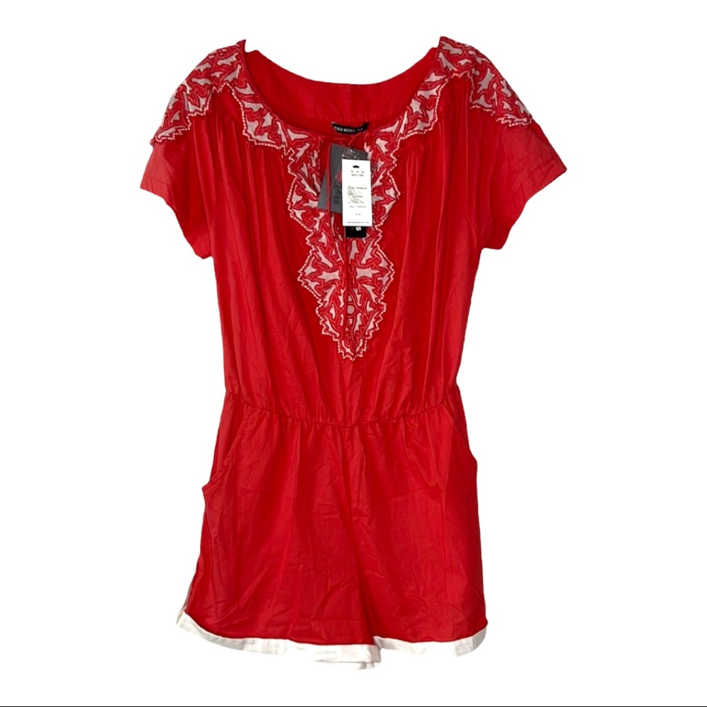 NWT Romper w Shorts and Pockets in Red size Small